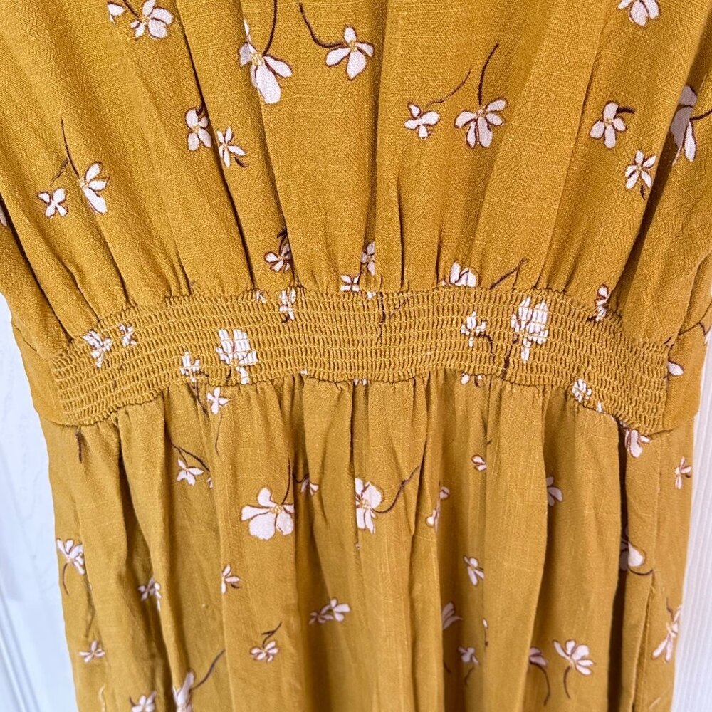 Universal Thread Mustard Yellow Floral Midi Dress - Picture 10 of 13